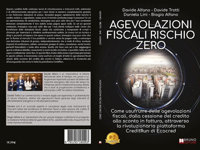 Agevolazioni Fiscali Rischio Zero: Bestseller il libro di ECOCRED sull’importanza di usufruire dei bonus statali con la piattaforma CreditRun
