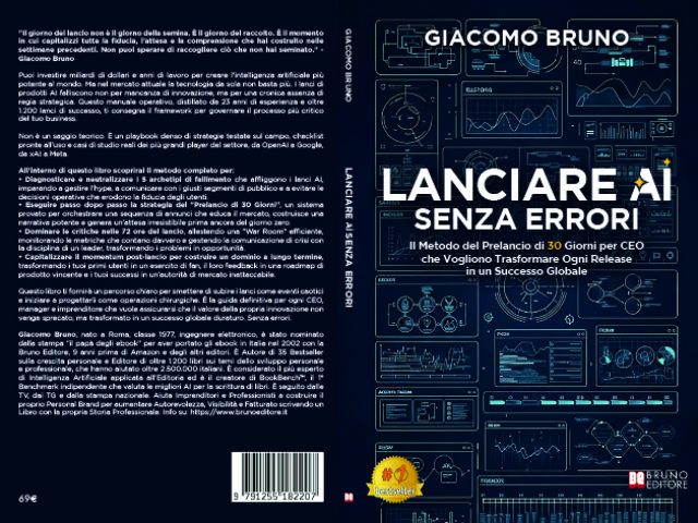 Lanciare AI Senza Errori: Bestseller il libro di Giacomo Bruno per i leader che desiderano navigare con certezza il complesso mercato dell’AI